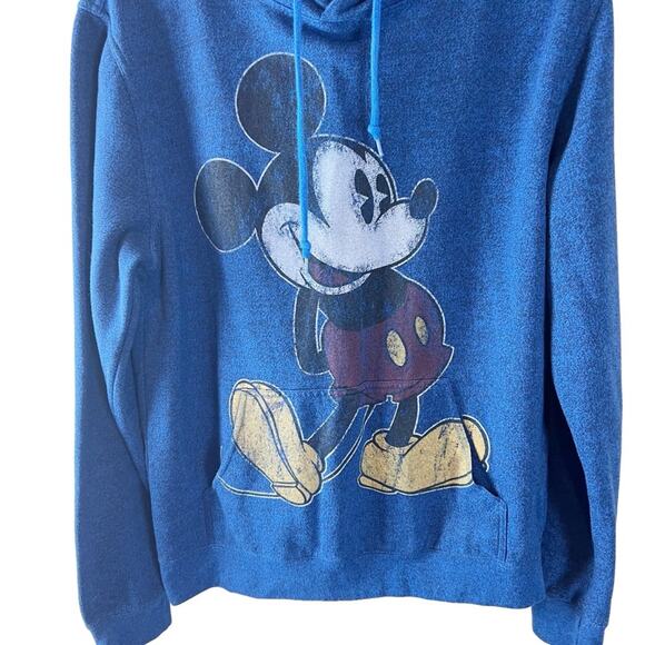 Disney Parks Adult Hoodie Mickey Mouse Pull Over Large‎ Blue Unisex - Picture 3 of 6
